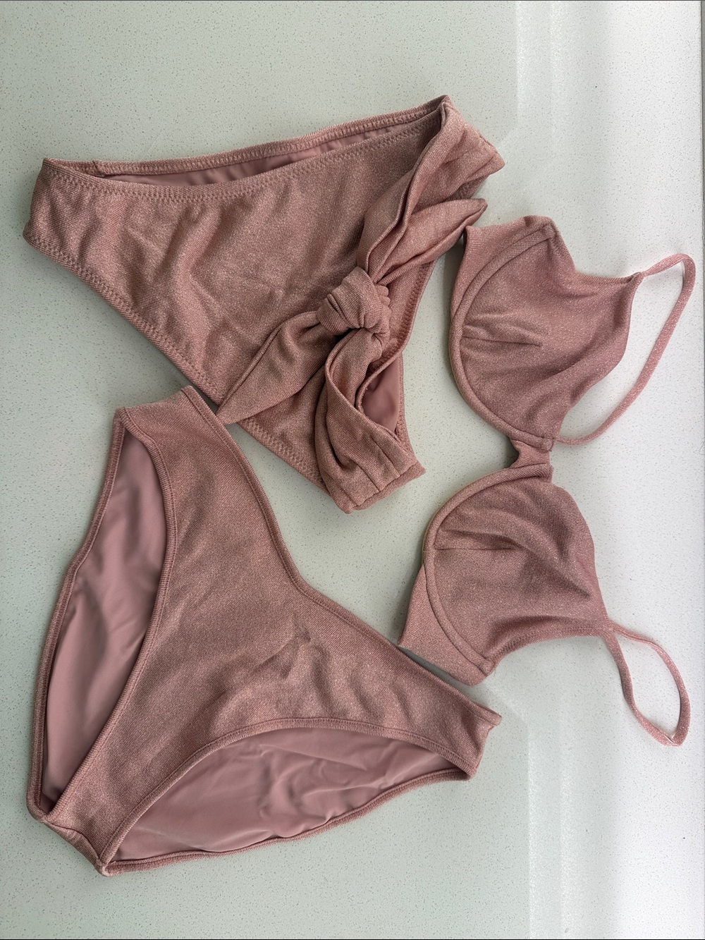 Montce Prima Sparkle Pink 3-Piece Bikini Set